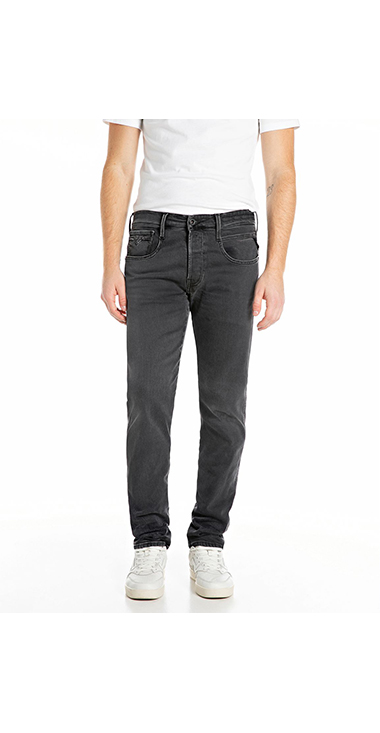 スリムフィットANBASS Touch ブラックデニム